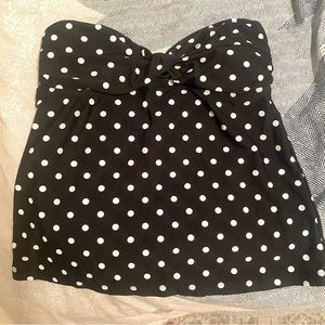 Black and White Polka Dot Tankini - Size Small